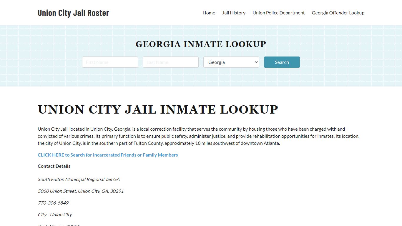 Union City Jail, GA Inmate Search, Jail Roster, Bookings
